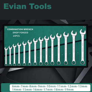 Jeu de clés combinées à double extrémité en acier au chrome-vanadium <span class=keywords><strong>Evian</strong></span> OEM DIY pour la réparation automobile, emballé dans un sac Oxford - Product Image 5