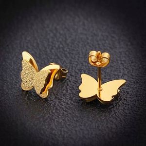 Collar de Cadena de Eslabones de Acero Inoxidable y Titanio con Diamantes Chapados en Oro de Moda, con Mariposa, para Bodas y Fiestas, Regalo Perfecto - Product Image 3