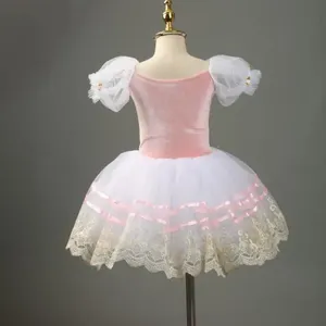 Robe de tutu de <span class=keywords><strong>ballet</strong></span> rose Gisele pour hommes professionnels, sans manches, en élasthanne, pour adultes, compétition de ballerine - Product Image 3