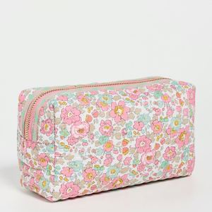 Pochette en coton matelassé écologique personnalisée, sac cosmétique floral, grande capacité, fermeture éclair portable, réutilisable, logo DIY, recyclable - Product Image 1