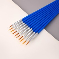 Pinceau à crochet numérique pour enfants, rouge, rond, à poils en nylon, pour peinture à l'huile, graffiti, bricolage, avec manche en plastique, pour l'art sur plâtre et céramique