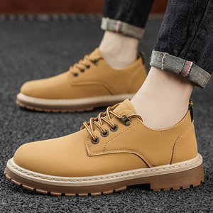 Chaussures basses décontractées en PVC pour hommes, style nouveau, chaussures simples à bout rond, à enfiler, fermeture éclair, respirantes, pour le travail en automne - Product Image 1