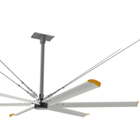 Ventilateur de plafond industriel AIPU 18 pieds 5500 mm HVLS, 6 pales en aluminium, moteur PMSM à entraînement direct, 220 V, faible bruit 35-39 dB, ISO9001