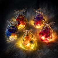 Lovebay Valentijnsdag Moederdag Cadeau Ge conserveerde Bloemen in Hoekvormig Glas met Licht Natuurlijke Eeuwig Ge conserveerde Rozen in Glas