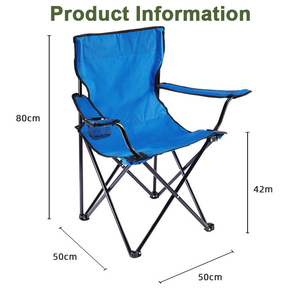 Chaises pliantes en acier et aluminium bleues et noires pour camping, pique-nique, plage et autres activités sportives – Vente en gros - Product Image 4
