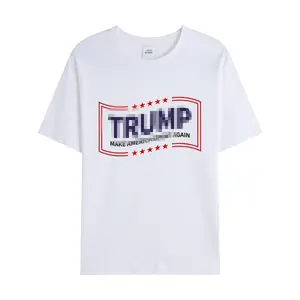 男性用オーガニック100コットンTシャツトランプ彼男性安いプレーンホワイトカスタムストリートウェアVネックポロシャツユニセックス