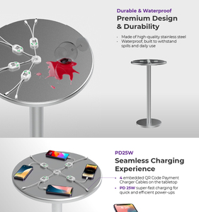 Mesa <span class=keywords><strong>de</strong></span> Carga GEM <span class=keywords><strong>de</strong></span> Alta Gama con Salida PD25W, Pago por Código QR y Cables <span class=keywords><strong>de</strong></span> Carga para Smartphones, Ideal para Cafés, Bibliotecas y Bares - Product Image 3