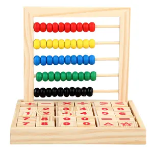 Factory Montessori Children Wooden Abacus Math Blocks Learning Game Educational Teaching Aids Craft Toys For Kids