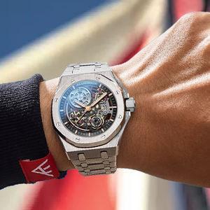 Reloj de Lujo para Hombre AILUO G6610, Automático, de Acero Inoxidable, Marca Francesa, Diseño Esqueleto con Acabado Esmerilado, Miyota, 22mm - Product Image 4