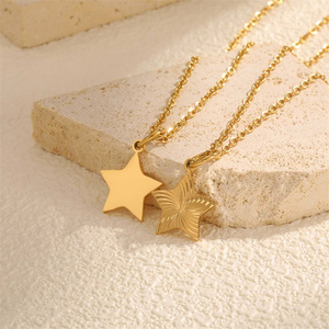 Línea espiral sin deslustre para mujer, colgante de estrella de la suerte, patrón de remolino, Gargantilla de estrella de noche de verano, collar - Product Image 1