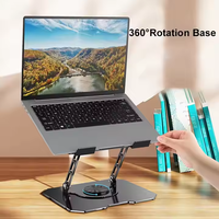Support PC tout métal rotatif à 360 ° Support universel pliable réglable pour téléphone portable et tablette Dissipation de la chaleur conçu pour une utilisation au bureau