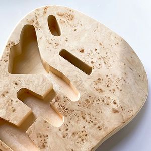 Guitarra Acústica de Madera de Tilo sin Acabado al por Mayor con Chapa de Burl - Product Image 5