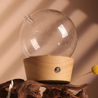 Diffuseur d'huiles essentielles-Diffuseur de parfum portable rechargeable par USB à ultrasons en bois véritable avec pour utilisation sur table