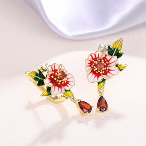 Orecchini Pendenti a Forma di Campana Floreale, Orecchini Geometrici a Goccia d'Acqua alla Moda per Donne - Product Image 6