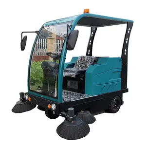 Driving Type Leaf Dust Garbage Cleaning Floor Sweeper For Lawn Sidewalk Yard Outdoor Tennis Court Ground Pavement Concrete Road