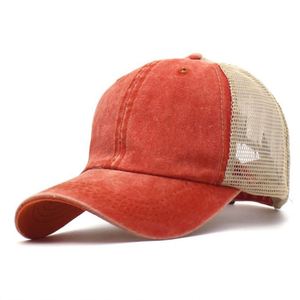 Gorras de Béisbol Clásicas Vintage de Sarga Lavada con Malla de 6 Paneles, Unisex, Lisas, para Deporte - Product Image 2