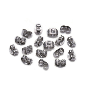 Cierres de Mariposa de Acero Inoxidable para Pendientes de 4mm, 5mm, 6mm, 8mm, Accesorios de Joyería - Product Image 1