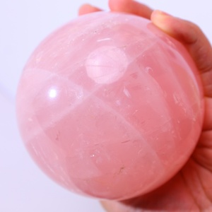 7-7.5cm Natural Healing Pink Crystals Sphere Healing Stones Natural Rose Quartz Crystal Ball for Decor