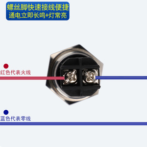Stainless Steel Buzzer 19mm 22mm 24V IP65 Constantly Lit And Sounding Panel Mount Safety <b>Alarm</b> Light - Product Image 2
