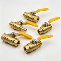 Robinet à boisseau sphérique en laiton, filetage femelle + raccord cannelé PN16 1/2"~1" pour alimentation en eau et gaz 200 psi, OEM disponible