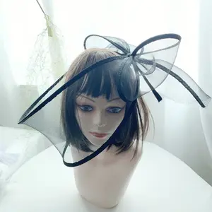 Yeni moda şapka süsleme Fascinator şapka bayanlar Femme kadın örgü örgü fascinator