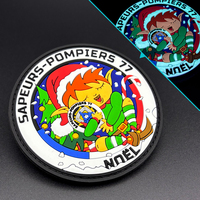 Patchs personnalisés en PVC souple 3D gaufré avec logo de dessin animé, à coudre ou thermocollants, pour chapeaux et vêtements