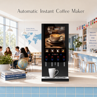 Machine à café instantanée commerciale pour comptoir, 4 saveurs, chaud/froid, concentration et taille de tasse réglables