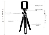 Mini trépied pliable télescopique en plastique pour téléphone de bureau, projecteur, appareil photo, support de diffusion en direct