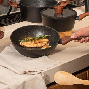 High Quality Modern Ceramic Marble Coated Pot Pan Glass Lids Bakelite Handles Non-Stick 6-Piece Aluminum <b>Cookware</b> <b>Set</b> Gas - Product Image 4