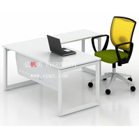 Bureau d'ordinateur moderne en bois et métal pour 4 personnes avec cloison de séparation pour le personnel de bureau - Mobilier de bureau sain - Garantie 5 ans