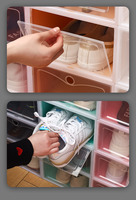 Meilleures ventes : Boîte de rangement à chaussures empilable en plastique rectangulaire colorée, design moderne et écologique, capacité 18L
