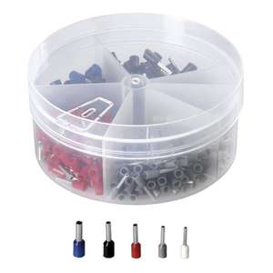 Assortiment de bornes Fervi 33 pièces à déconnexion rapide en cuivre pur, conteneur rond en plastique avec compartiments - Product Image 1