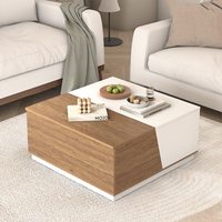 Table basse carrée moderne ODM personnalisée avec rangement, élégante table relevable en bois pour salon, chambre et bureau