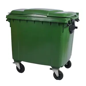 Durable Outdoor Large Garbage Can Dumpster Waste Bin 1100 Liters 4 Wheelie Waste Container Plastic Dustbin