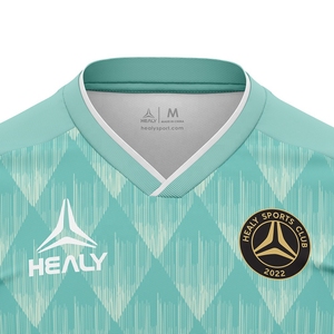 เสื้อยืดฟุตบอลทรงสลิมฟิตสำหรับผู้ชายเสื้อยืดผ้าโพลีเอสเตอร์แบบระเหิดออกแบบได้ตามต้องการการถ่ายเทความร้อนสำหรับเสื้อยืด - Product Image 3