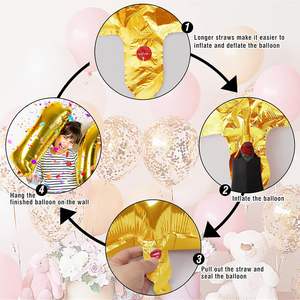 Enkele 40 inch bedrukte folie cijferballonnen 0-9 goud grote verjaardagspartydecoratie - Product Image 6