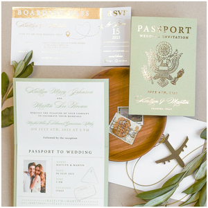 Set Economico <span class=keywords><strong>di</strong></span> Inviti Matrimoniali Stile Passaporto Fai-da-Te e Carte Passaporto Personalizzate - Product Image 2