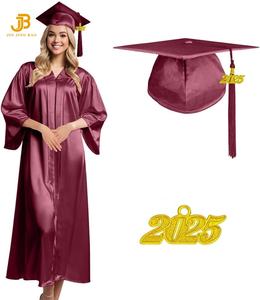 Venta al por mayor uniforme escolar barato de fábrica personalizado brillante vestidos de graduación gorra con borla uniformes para adultos bata de Graduación - Product Image 4