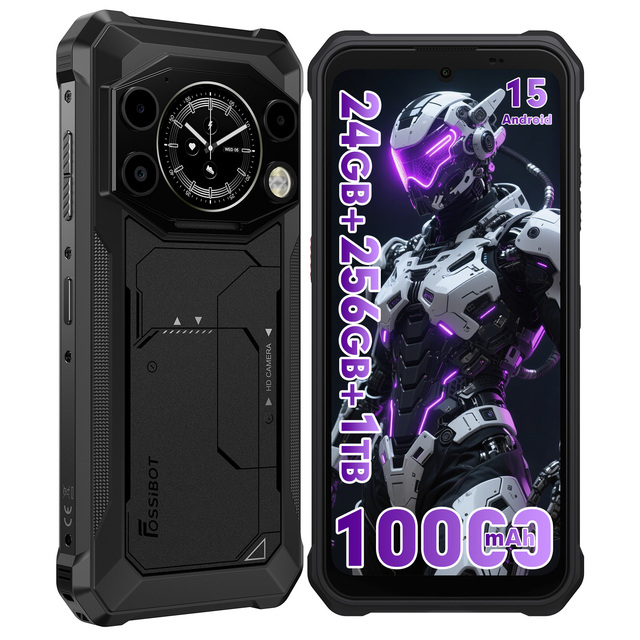 Fossibot F117 Rugged Phone 8Gb+256Gb 6.7 Inch Android15 Mediatek Unisoc T615 Octa Core 10000Mah 50MP Nfc Otg 4G Smartphone