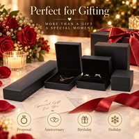 Boîte de rangement pour bijoux en similicuir robuste avec fermeture à pression élégante, intérieur en velours, logo personnalisé acceptable, idéale pour les cadeaux et la vente au détail