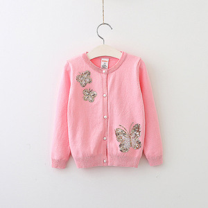 Latest Designs Butterfly Decoration School Buttons up Sweater From China Manufacturer - Product Image 2