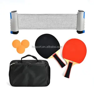 Table Tennis Set Custom Logo Table Tennis Rackets Pingpong Paddle 2 Player Table Tennis Set