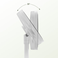 Ventilateur sur pied télescopique pliable, sans fil, portable, rechargeable, à piles, 2200 mAh, oscillant, avec télécommande