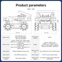 Robot con IA Incorporada de Modelo Grande con IA, ROS2, ROSMASTER M3, Compatible con Jetson Orin NANO, Orin NX, SUPER RDK X5, Raspberry Pi 5