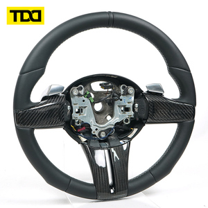 Volant en cuir pleine fleur TDD avec garniture en fibre de carbone, compatible avec BMW Z4 E85 2002-2008 E86 2006-2008 E89 2009-2016, sur mesure - Product Image 2