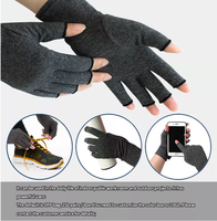 Soulagement de la douleur Récupération de l'arthrite Compression Traitement quotidien sans doigts Gants de protection pour sports de plein air Matériau en nylon antidérapant