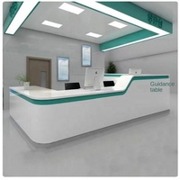 Bureau d'accueil moderne en panneau métallique durable avec éclairage LED blanc, écologique, pour centre commercial, supermarché, immeuble de bureaux, usage commercial