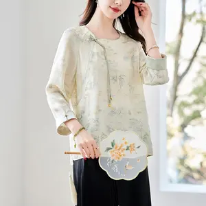 Spring And Autumn 2024 New Chinese Wind Silk Long-sleeved Top 100% Silk Summer Casual Thin Jacket