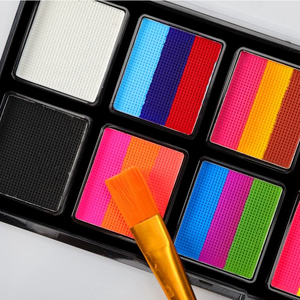 <span class=keywords><strong>Kit</strong></span> de peinture pour le visage de haute qualité, aux couleurs arc-en-ciel, à base de plantes naturelles, certifié CE, sans danger pour la peau, pour les fêtes, palette de peinture pour le visage et le corps pour les enfants - Product Image 3