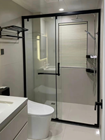 8mm helder glazen douchewand met draaipunt, aluminium frame, douche-scheidingswand voor thuis, badkameromkasting